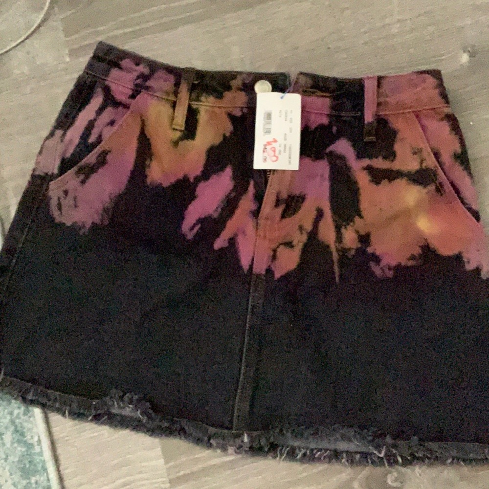 Black denim skirt